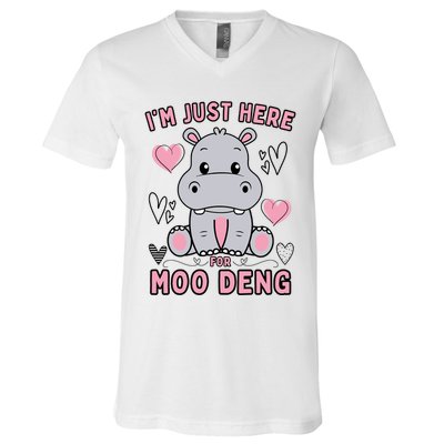 IM Just Here For Moo Deng V-Neck T-Shirt