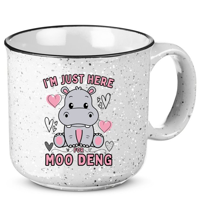 IM Just Here For Moo Deng 15oz Campfire Ceramic Mug