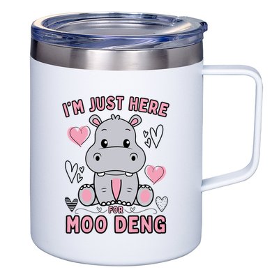 IM Just Here For Moo Deng 12oz Stainless Steel Coffee Mug