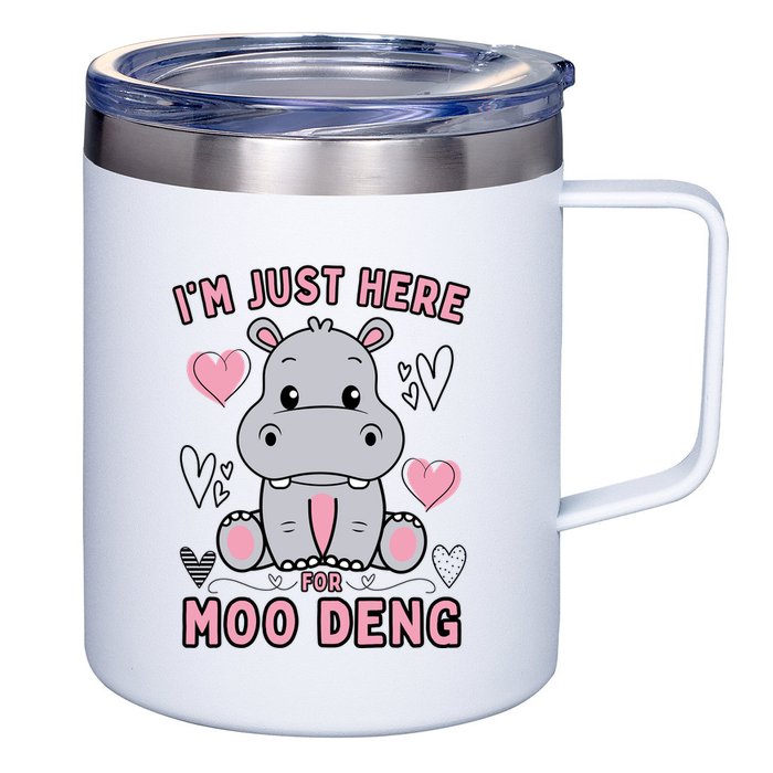 IM Just Here For Moo Deng 12oz Stainless Steel Coffee Mug
