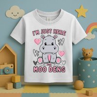 IM Just Here For Moo Deng Toddler T-Shirt