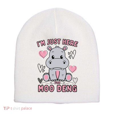 IM Just Here For Moo Deng Short Acrylic Beanie