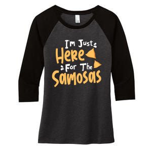 I'm Just Here For The Samosas Desi Bollywood Funny Memes Women's Tri-Blend 3/4-Sleeve Raglan Shirt