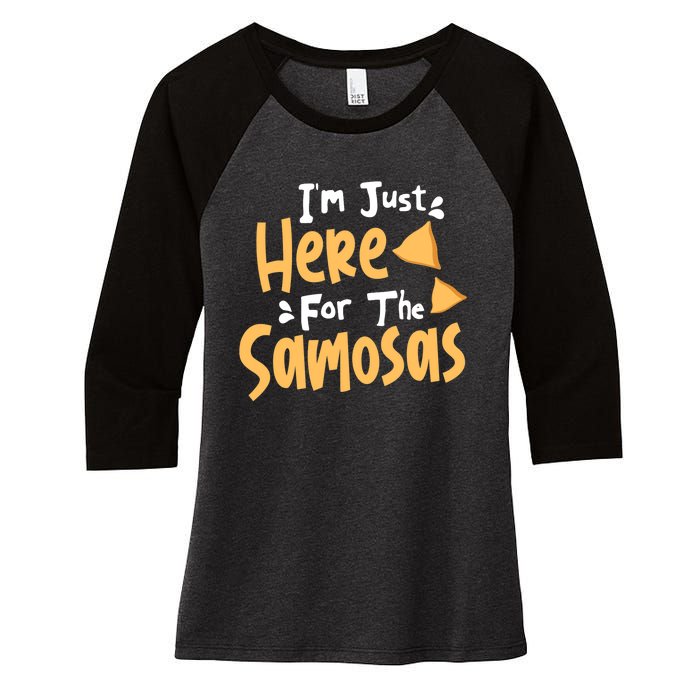 I'm Just Here For The Samosas Desi Bollywood Funny Memes Women's Tri-Blend 3/4-Sleeve Raglan Shirt