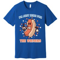 IM Just Here For The Wieners Hot Dog Patriotic 4th Of July Gift Premium T-Shirt