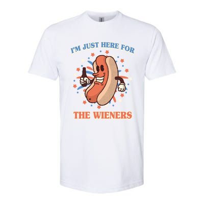 IM Just Here For The Wieners Hot Dog Patriotic 4th Of July Gift Softstyle® CVC T-Shirt