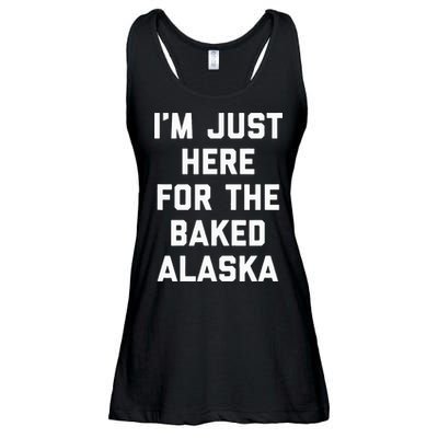 IM Just Here For The Baked Alaska Ice Cream Cake Dessert Ladies Essential Flowy Tank