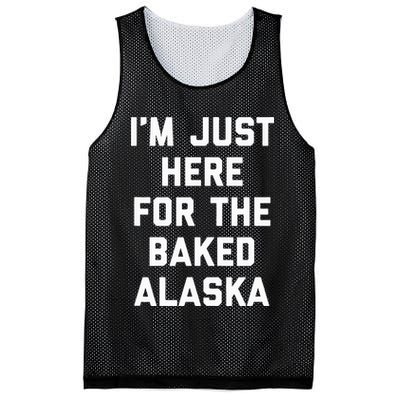 IM Just Here For The Baked Alaska Ice Cream Cake Dessert Mesh Reversible Basketball Jersey Tank