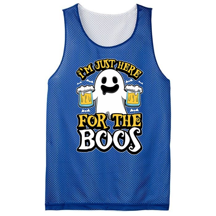 IM Just Here For The Boos Ghost Booze Halloween Costume Mesh Reversible Basketball Jersey Tank