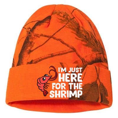 Im Just Here For The Shrimp Seafood Shrimp Kati Licensed 12" Camo Beanie