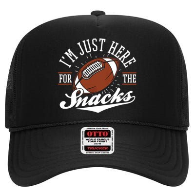 IM Just Here For The Snacks Funny Fantasy Football League High Crown Mesh Back Trucker Hat