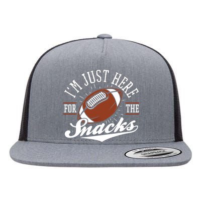 IM Just Here For The Snacks Funny Fantasy Football League Flat Bill Trucker Hat