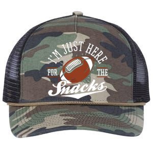 IM Just Here For The Snacks Funny Fantasy Football League Retro Rope Trucker Hat Cap