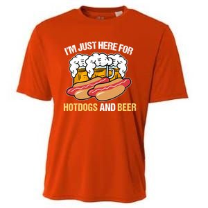 Im Just Here For Hot Dogs And Beer Gift Cooling Performance Crew T-Shirt