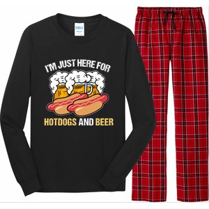 Im Just Here For Hot Dogs And Beer Gift Long Sleeve Pajama Set