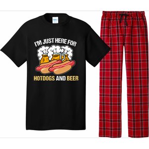 Im Just Here For Hot Dogs And Beer Gift Pajama Set