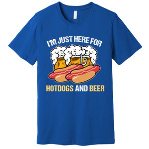 Im Just Here For Hot Dogs And Beer Gift Premium T-Shirt