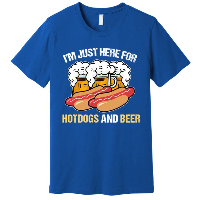 Im Just Here For Hot Dogs And Beer Gift Premium T-Shirt