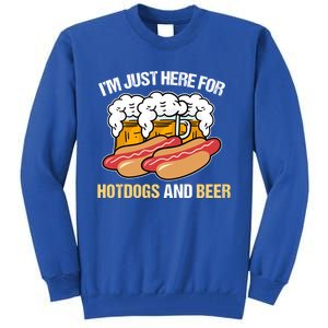 Im Just Here For Hot Dogs And Beer Gift Tall Sweatshirt