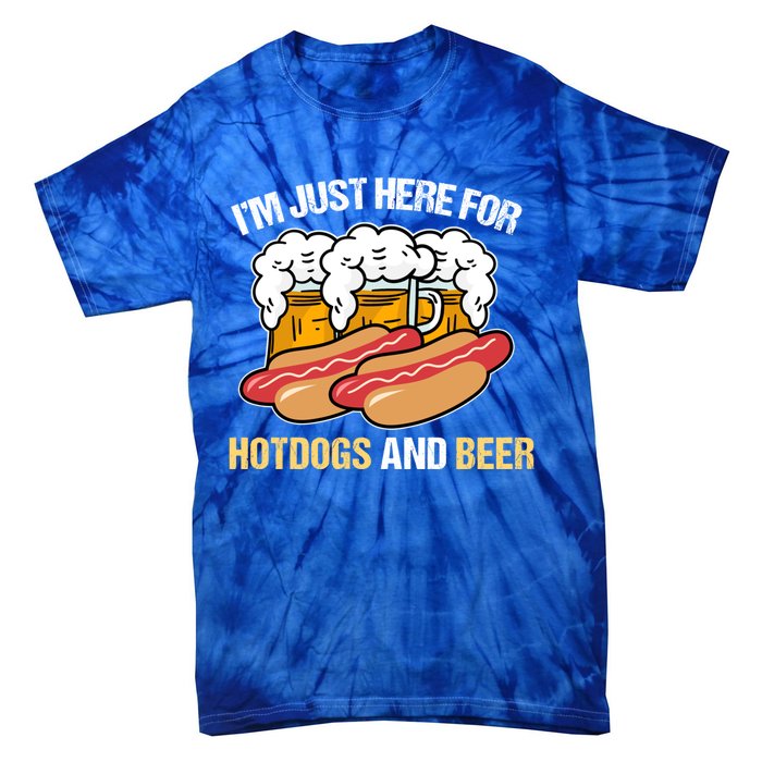 Im Just Here For Hot Dogs And Beer Gift Tie-Dye T-Shirt