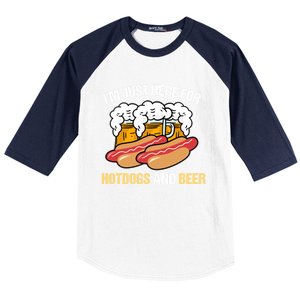 Im Just Here For Hot Dogs And Beer Gift Baseball Sleeve Shirt