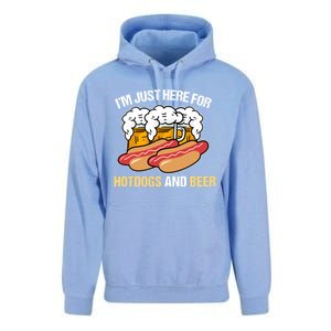 Im Just Here For Hot Dogs And Beer Gift Unisex Surf Hoodie