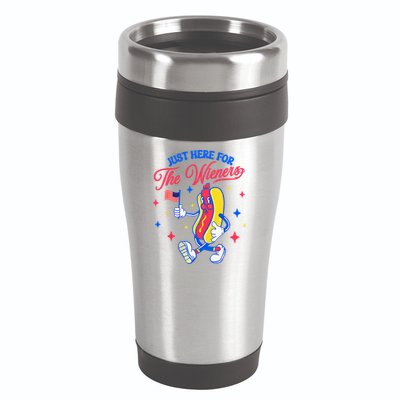 IM Just Here For The Wieners 4th Of July Hot Dog 16oz Travel Tumbler