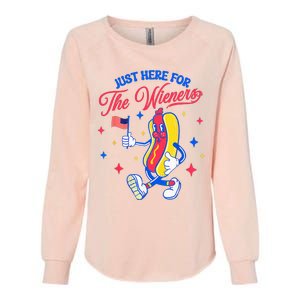 IM Just Here For The Wieners 4th Of July Hot Dog Womens California Wash Sweatshirt