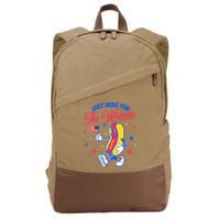 IM Just Here For The Wieners 4th Of July Hot Dog Cotton Canvas Backpack
