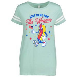 IM Just Here For The Wieners 4th Of July Hot Dog Enza Ladies Jersey Football T-Shirt