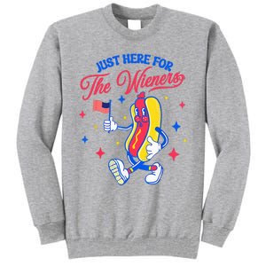 IM Just Here For The Wieners 4th Of July Hot Dog Tall Sweatshirt