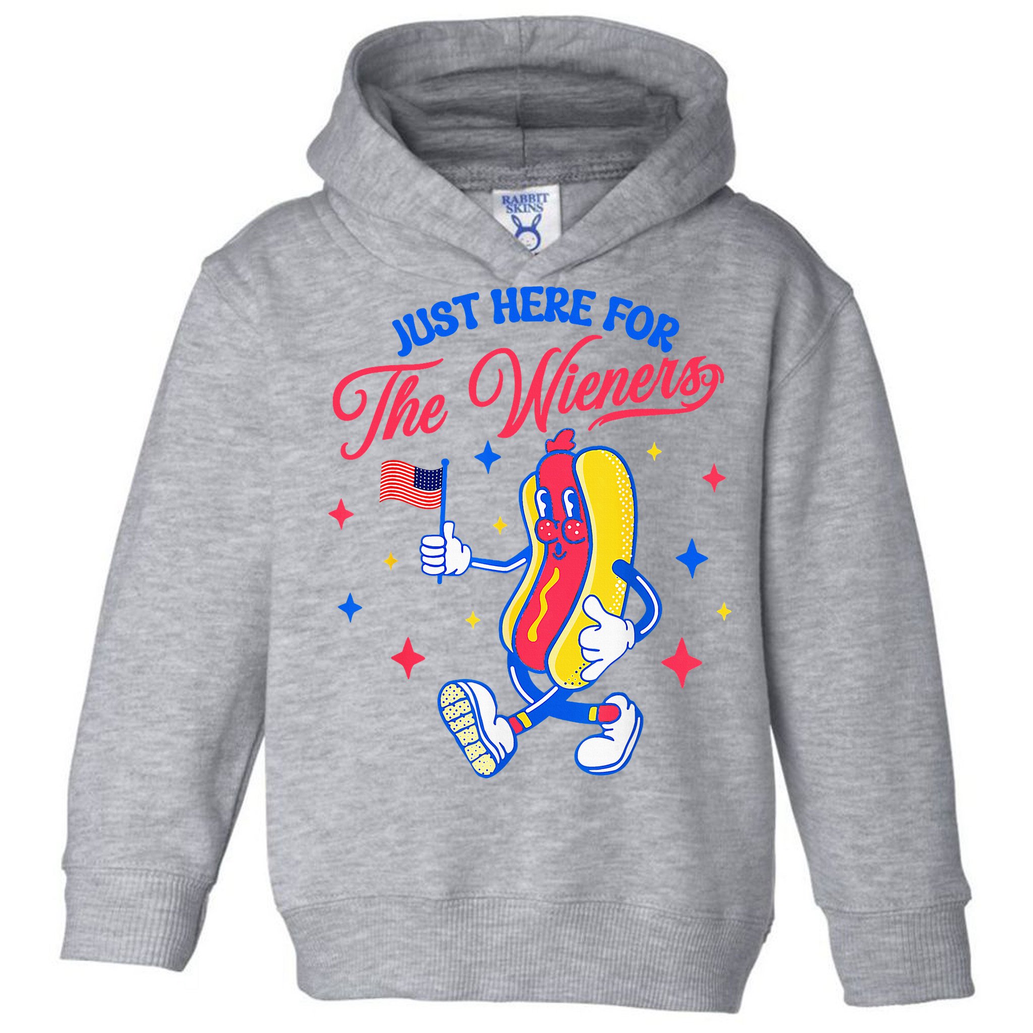IM Just Here For The Wieners 4th Of July Hot Dog Toddler Hoodie