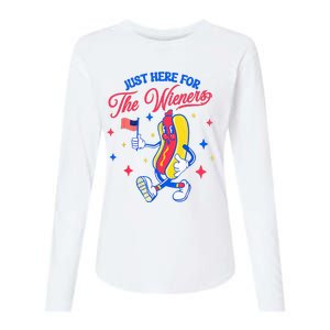 IM Just Here For The Wieners 4th Of July Hot Dog Womens Cotton Relaxed Long Sleeve T-Shirt