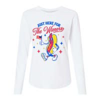 IM Just Here For The Wieners 4th Of July Hot Dog Womens Cotton Relaxed Long Sleeve T-Shirt