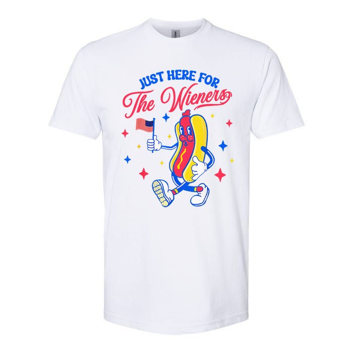 IM Just Here For The Wieners 4th Of July Hot Dog Softstyle CVC T-Shirt