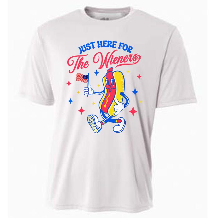 IM Just Here For The Wieners 4th Of July Hot Dog Cooling Performance Crew T-Shirt