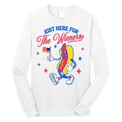 IM Just Here For The Wieners 4th Of July Hot Dog Long Sleeve Shirt