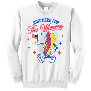 IM Just Here For The Wieners 4th Of July Hot Dog Sweatshirt