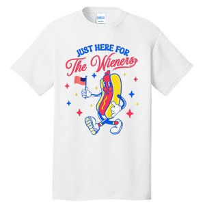 IM Just Here For The Wieners 4th Of July Hot Dog Tall T-Shirt