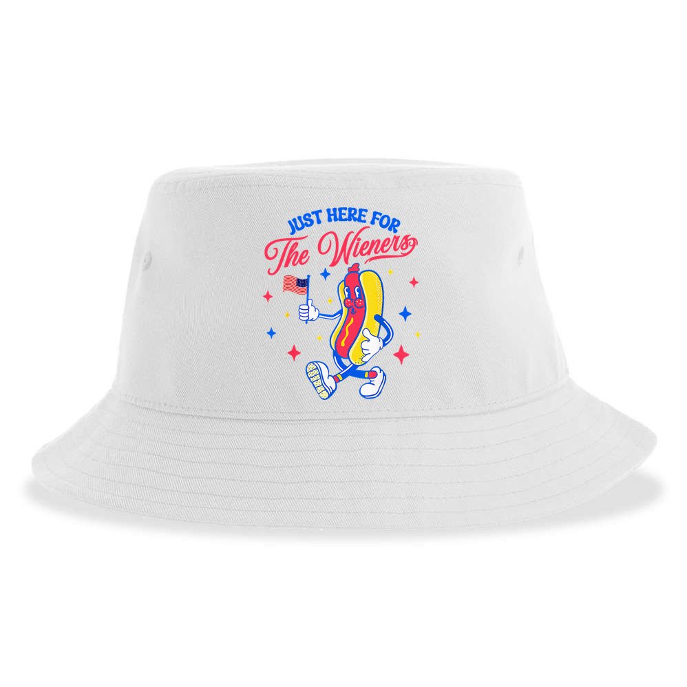 IM Just Here For The Wieners 4th Of July Hot Dog Sustainable Bucket Hat