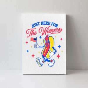 IM Just Here For The Wieners 4th Of July Hot Dog Canvas