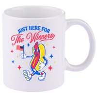 IM Just Here For The Wieners 4th Of July Hot Dog 11oz C Handle Ceramic Mug