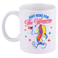 IM Just Here For The Wieners 4th Of July Hot Dog 11oz C Handle Ceramic Mug