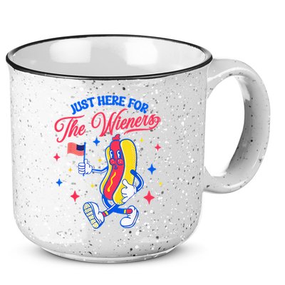 IM Just Here For The Wieners 4th Of July Hot Dog 15oz Campfire Ceramic Mug