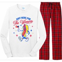 IM Just Here For The Wieners 4th Of July Hot Dog Long Sleeve Pajama Set