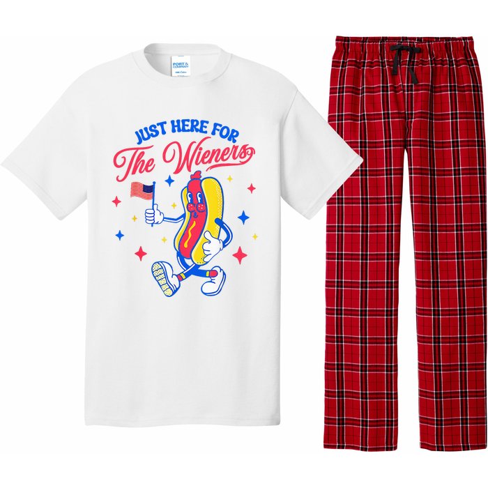 IM Just Here For The Wieners 4th Of July Hot Dog Pajama Set