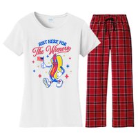 IM Just Here For The Wieners 4th Of July Hot Dog Women's Flannel Pajama Set