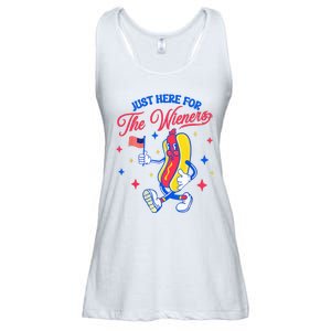 IM Just Here For The Wieners 4th Of July Hot Dog Ladies Essential Flowy Tank