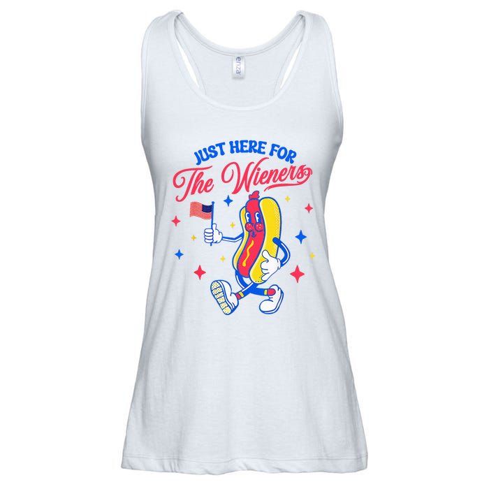 IM Just Here For The Wieners 4th Of July Hot Dog Ladies Essential Flowy Tank