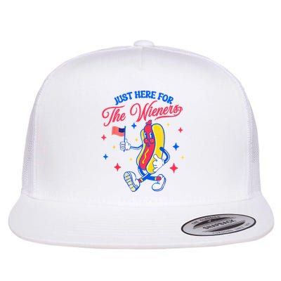IM Just Here For The Wieners 4th Of July Hot Dog Flat Bill Trucker Hat